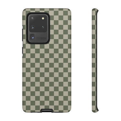 Bold Olive Green Checked Pattern Phone Case - Green Phone Case - Samsung Galaxy S20 Ultra / Glossy