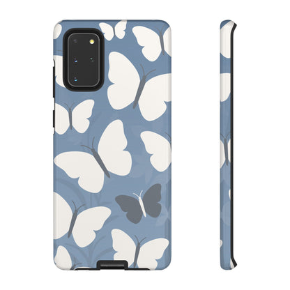 Samsung Galaxy S20+ / Glossy Phone Case - Minimalist Light Blue Butterfly Pattern Phone Case