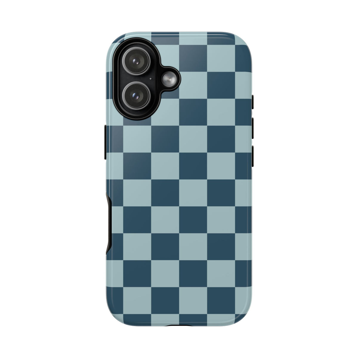 Blue Checked Pattern Phone Case - Blue Phone Case - iPhone 17 / Glossy