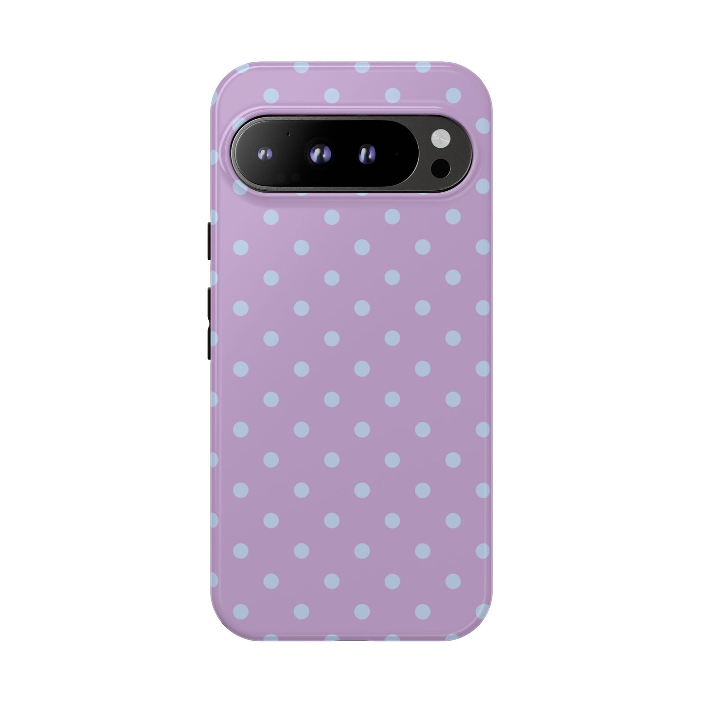 Google Pixel 9 Pro XL / Glossy Phone Case - Trendy Lilac & Ice Blue Dot Pattern Phone Case