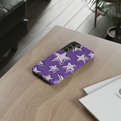 Violet Purple Doodle Star Phone Case