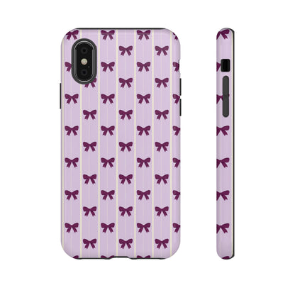 Retro Plum Purple Bow Pattern Phone Case