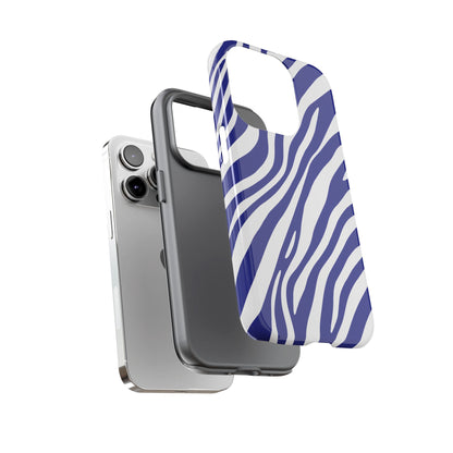 Modern Electric Blue Zebra Print Phone Case