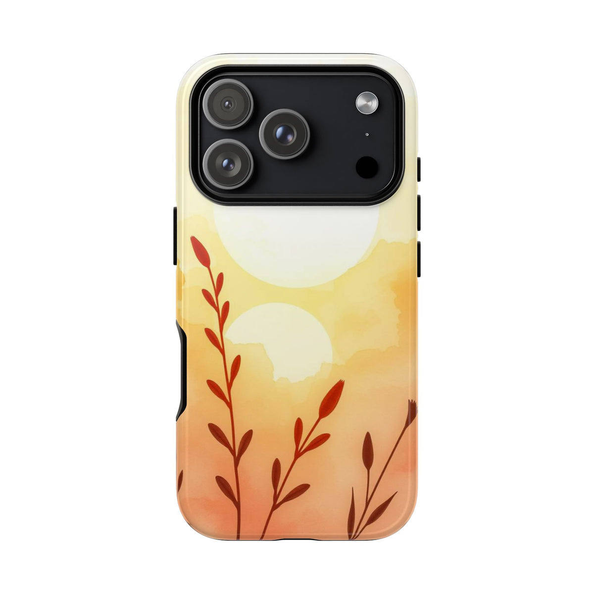 Watercolour Wildflower & Sun Design Phone Case - Multicolor Phone Case - iPhone 17 Pro / Glossy