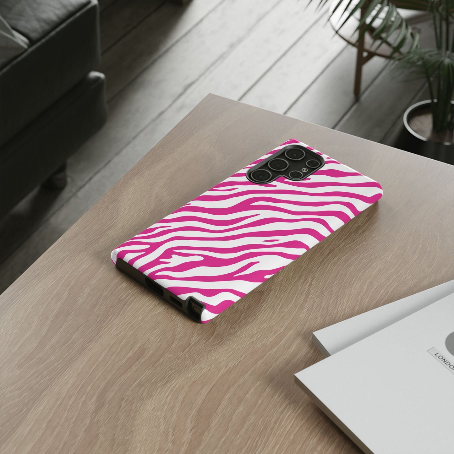 Stylish Hot Pink Zebra Print Phone Case