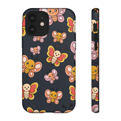 Grey Butterfly Sticker Design Phone Case - Grey Phone Case - iPhone 12 / Glossy