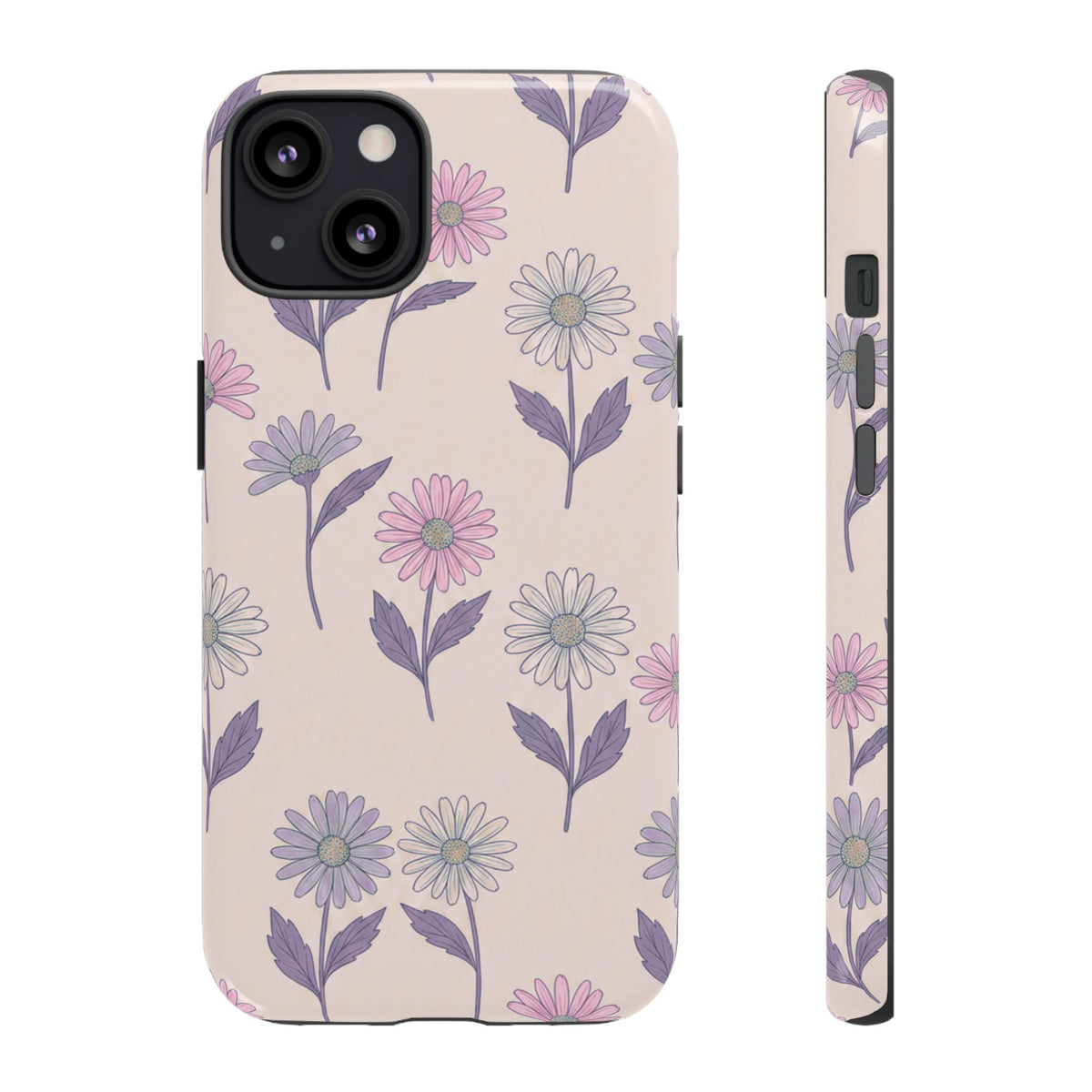 Pretty Pink & Purple Daisy Pattern Phone Case