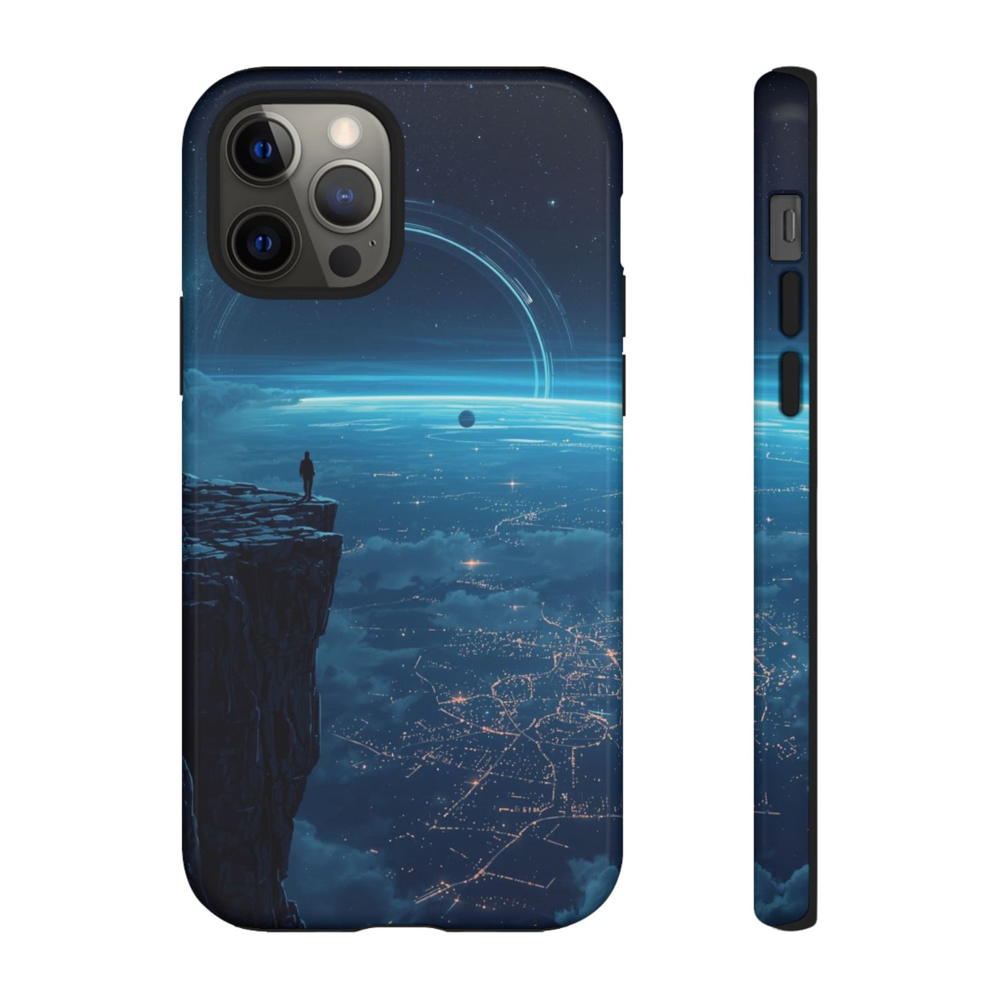 iPhone 12 Pro / Glossy Phone Case - Orbital Ring Horizon Sci-fi Phone Case