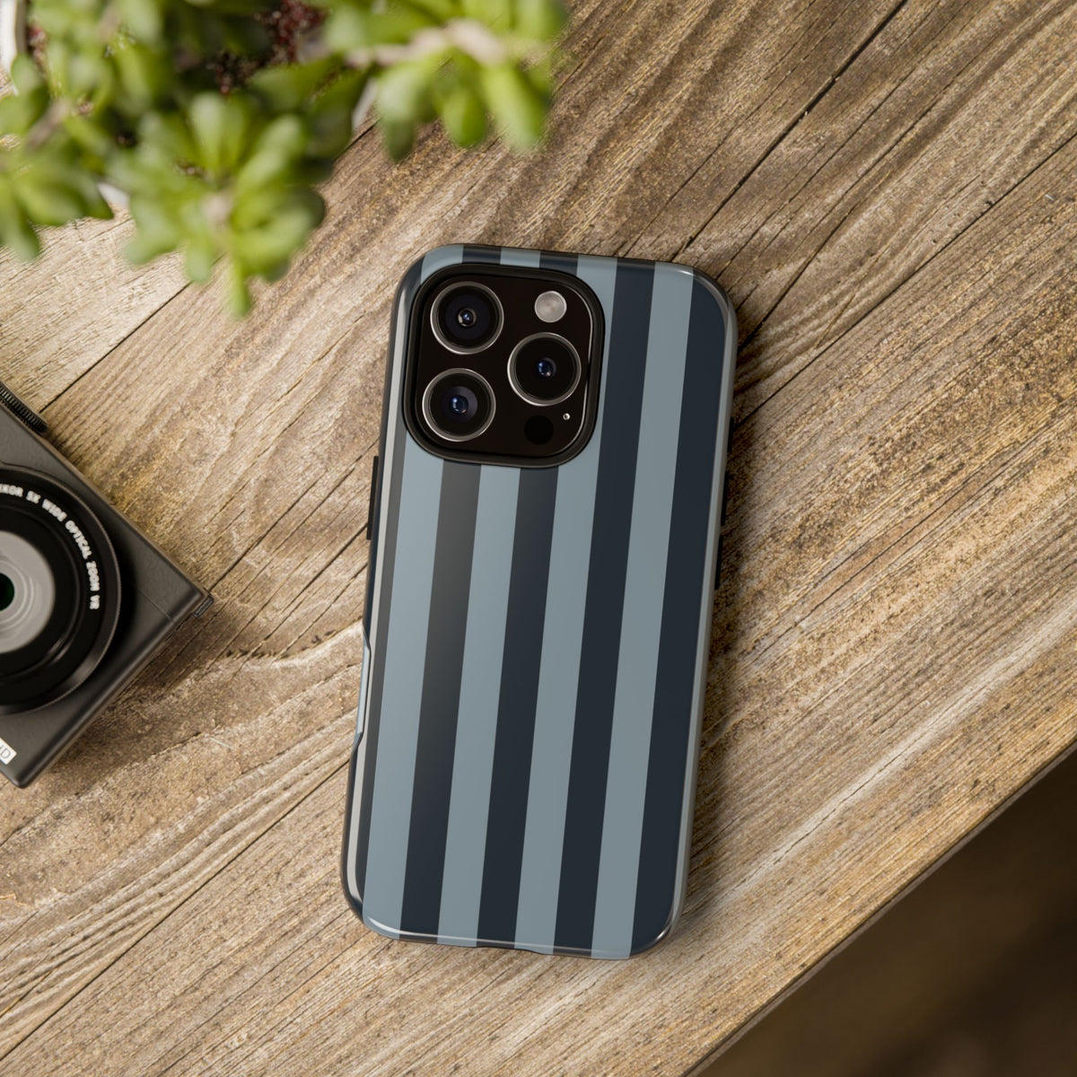 Dark Blue Stripe Pattern Phone Case - Blue Phone Case