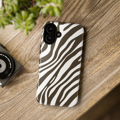 Modern Mocha Zebra Print Phone Case