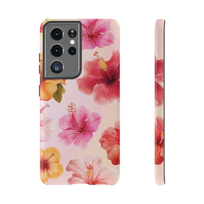 Samsung Galaxy S21 Ultra / Glossy Phone Case - ’Pink Hibiscus Pattern #2’ Phone Case