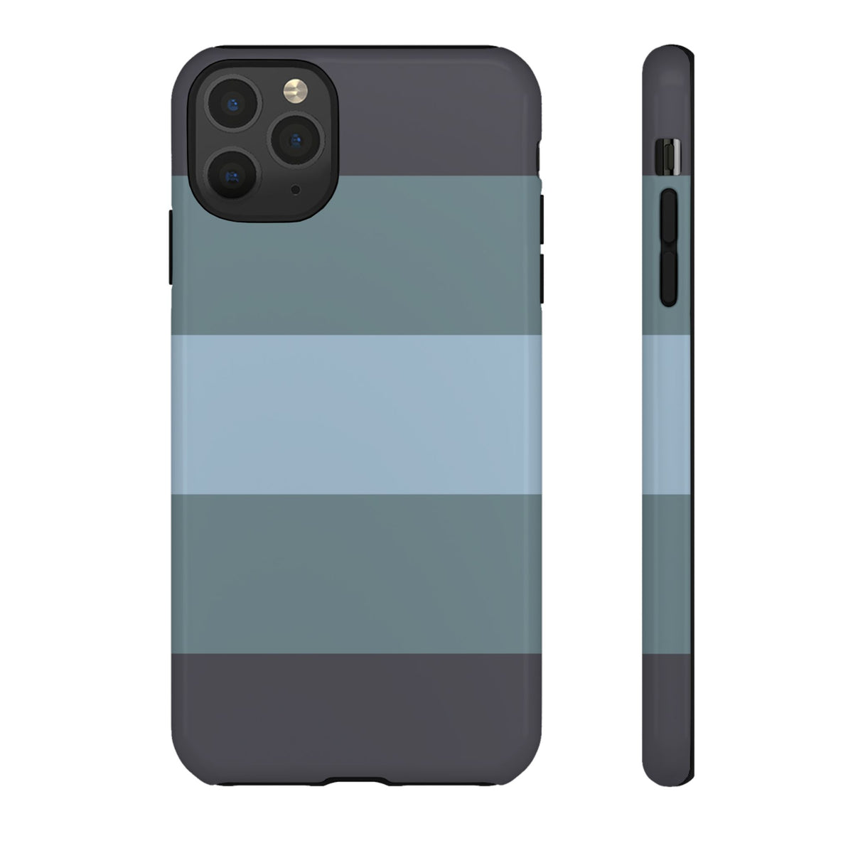 Shades of Blue Horizontal Stripe Pattern Phone Case - Blue Phone Case - iPhone 11 Pro Max / Glossy