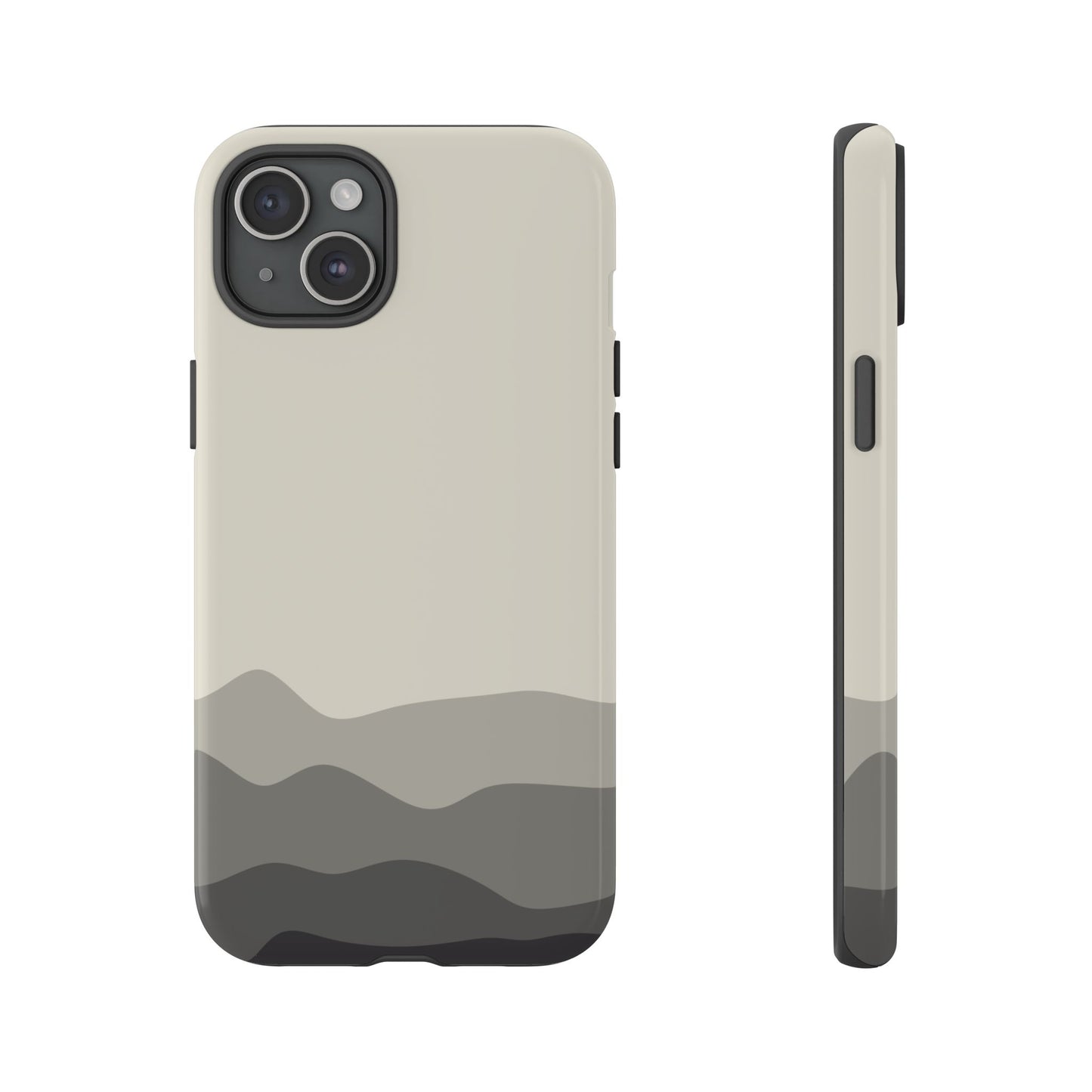 Ivory Abstract Waves Protective Phone Case - White Phone Case - iPhone 15 Plus / Glossy