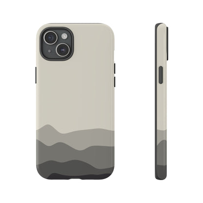 Ivory Abstract Waves Protective Phone Case - White Phone Case - iPhone 15 Plus / Glossy