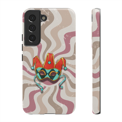 Venetian Jester Mask – Pink Retro Soft Revival Phone Case - Pink Phone Case - Samsung Galaxy S22 / Glossy