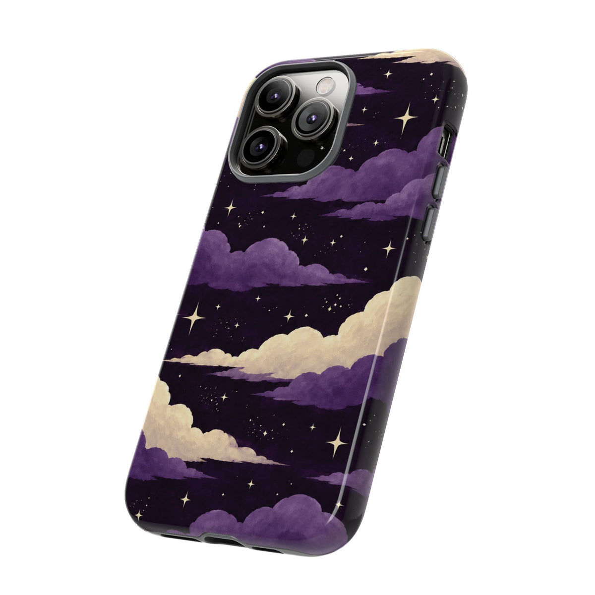 Illustrated Purple Clouds & Stars Phone Case
