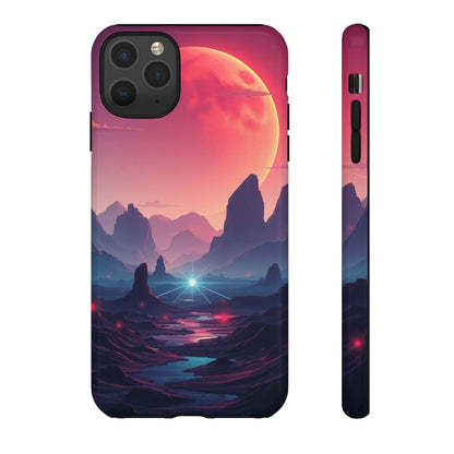 iPhone 11 Pro Max / Glossy Phone Case - Alien Moon Landscape Design Phone Case