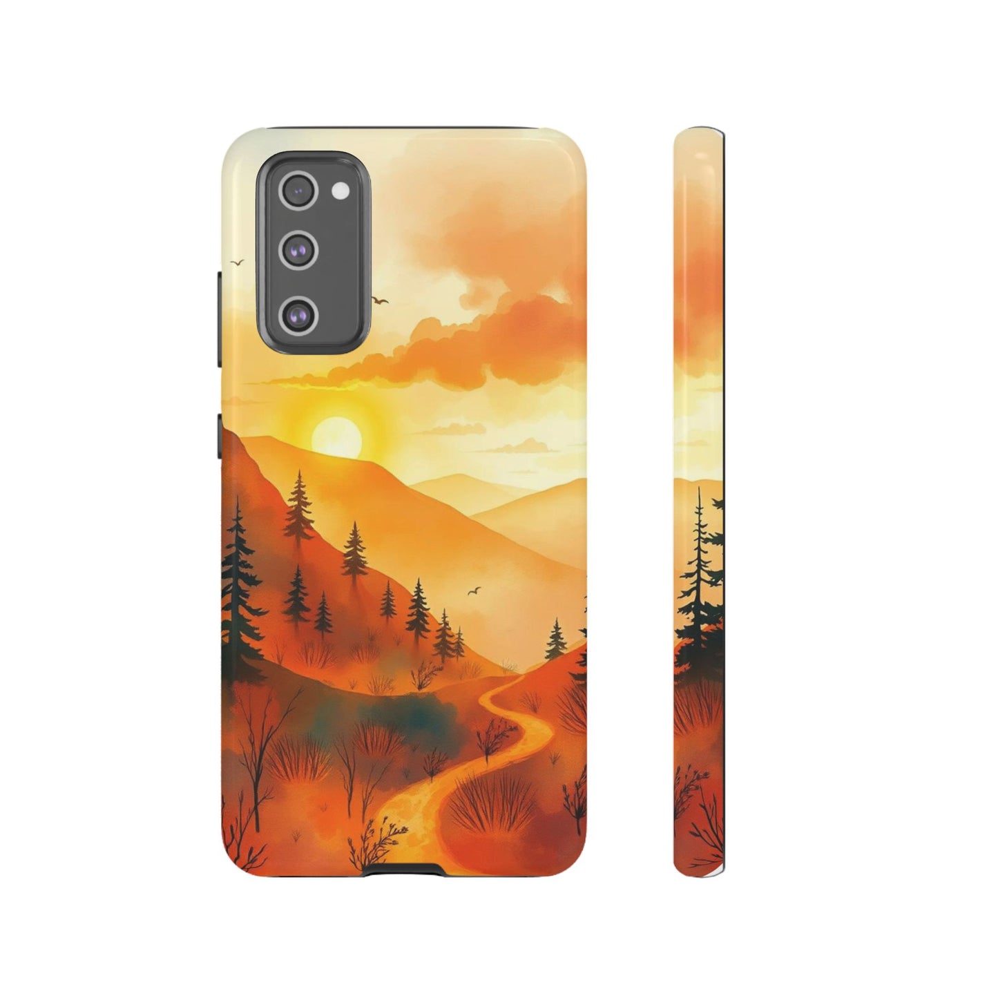 Samsung Galaxy S20 FE / Glossy Phone Case - Golden Sunset Design Phone Case