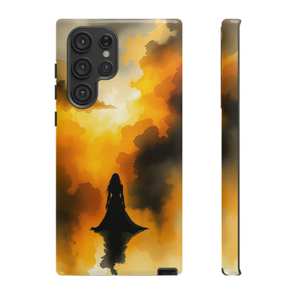 Samsung Galaxy S22 Ultra / Glossy Phone Case - Watercolour Gothic Woman in Black Phone Case