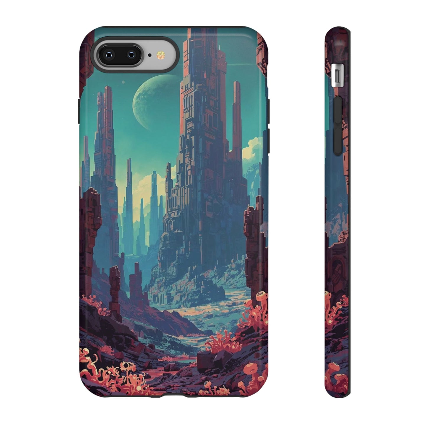 Alien Monolith Valley Sci-fi Phone Case - Pink Phone Case - iPhone 8 Plus / Glossy
