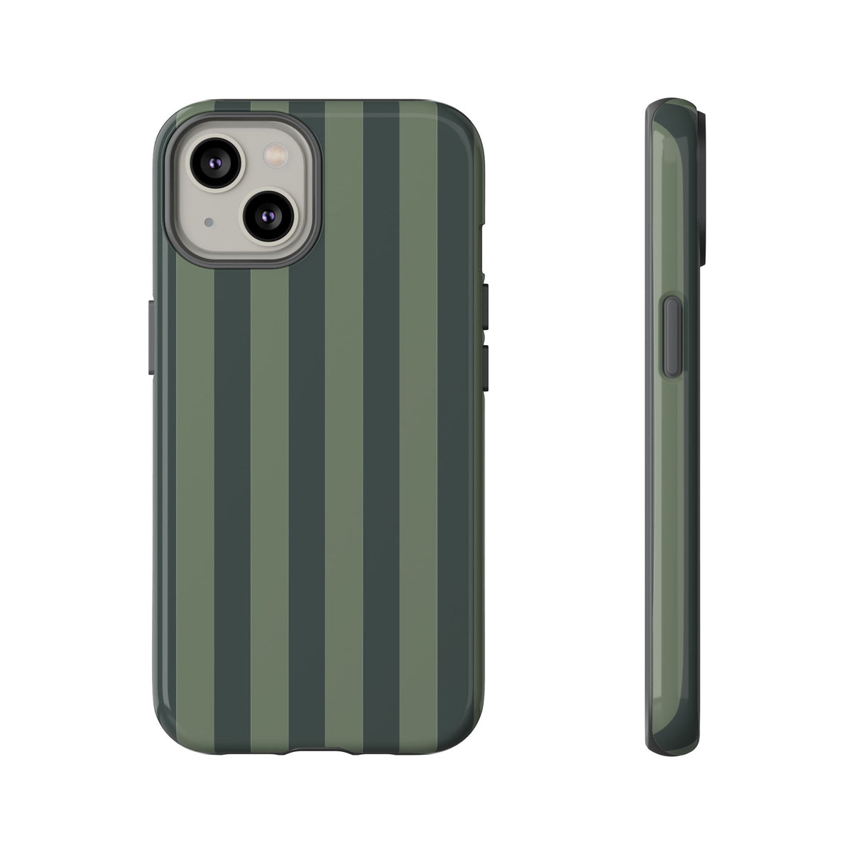 Dark Green Stripe Pattern Phone Case - Green Phone Case - iPhone 14 / Glossy