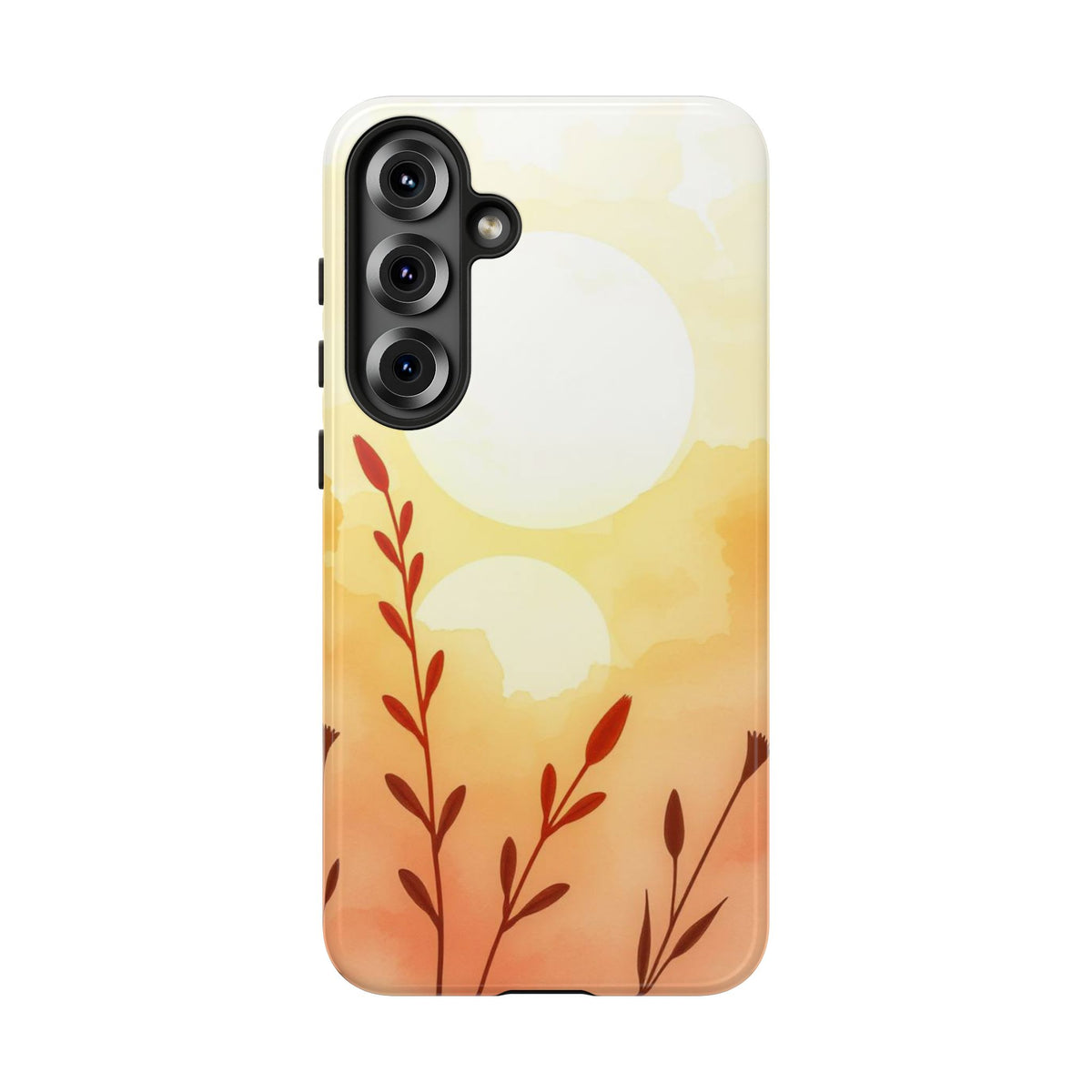 Watercolour Wildflower & Sun Design Phone Case - Multicolor Phone Case - Samsung Galaxy S25 Plus / Glossy