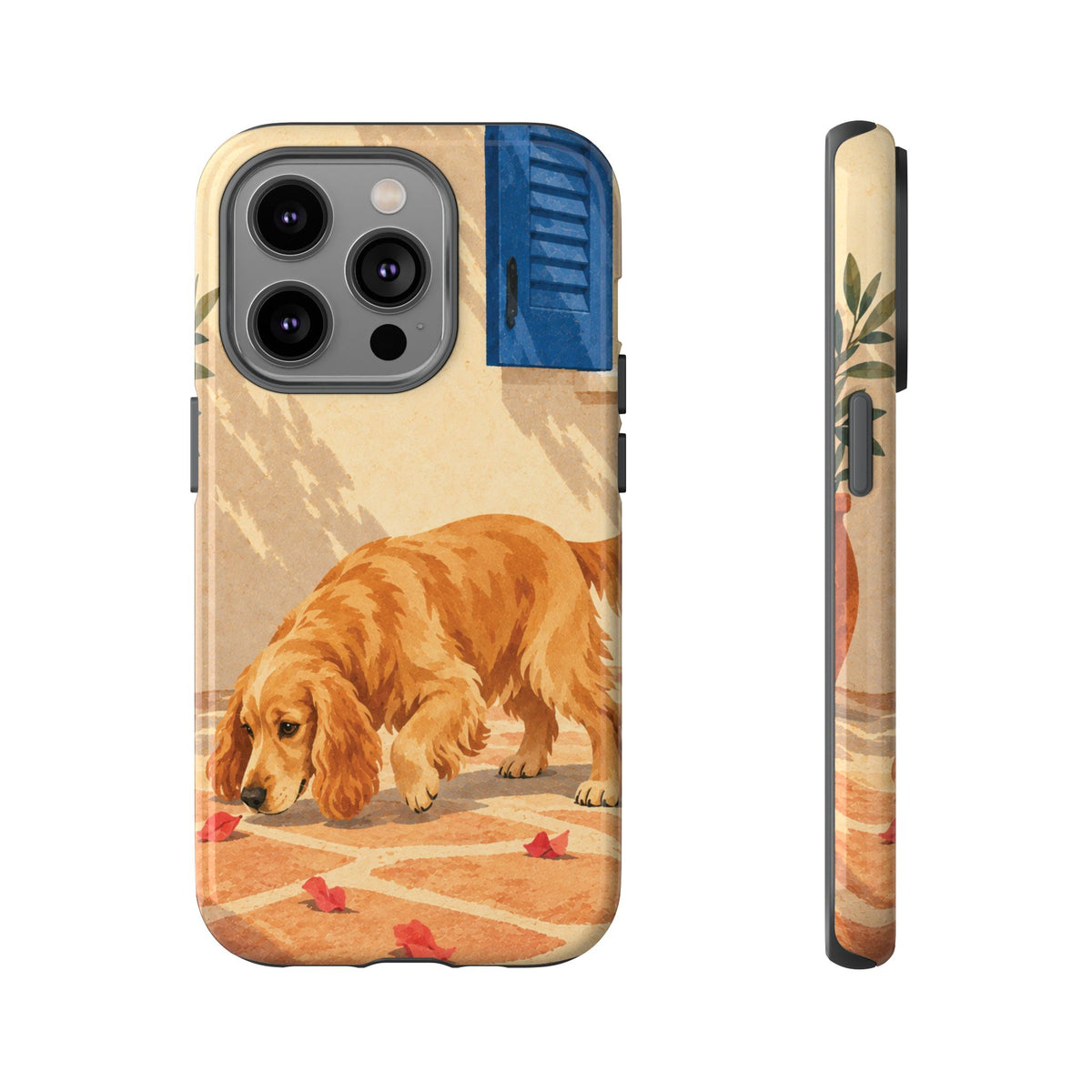 Cocker Spaniel Scent Trail Phone Case - Multicolor Phone Case - iPhone 14 Pro / Glossy