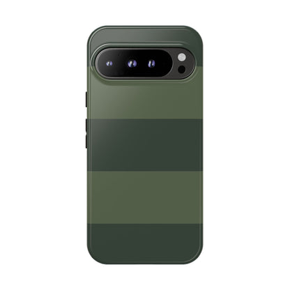 Google Pixel 9 Pro XL / Glossy Phone Case - Green Horizontal Stripe Pattern Phone Case