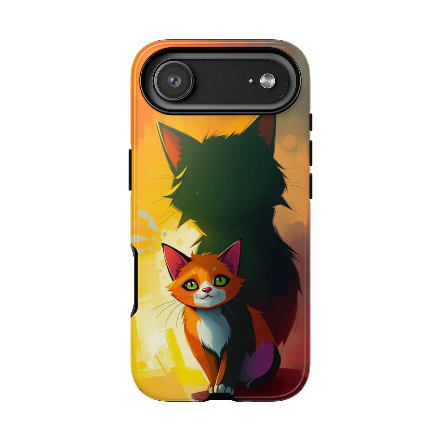 iPhone 17 Air / Glossy Phone Case - Acrylic Style Shadow Cat Design Phone Case