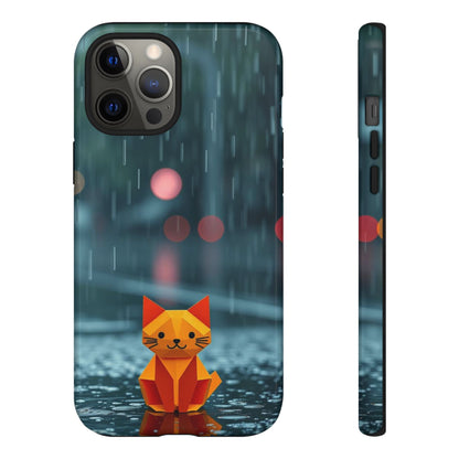 iPhone 12 Pro Max / Glossy Phone Case - Origami ’Soggy Cat’ Design Phone Case