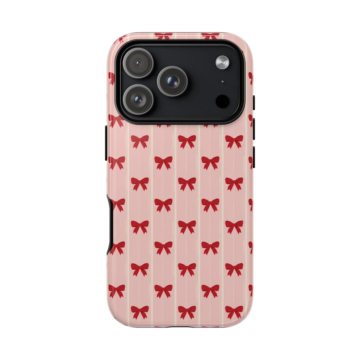 Retro Cherry Red Bow Pattern Phone Case