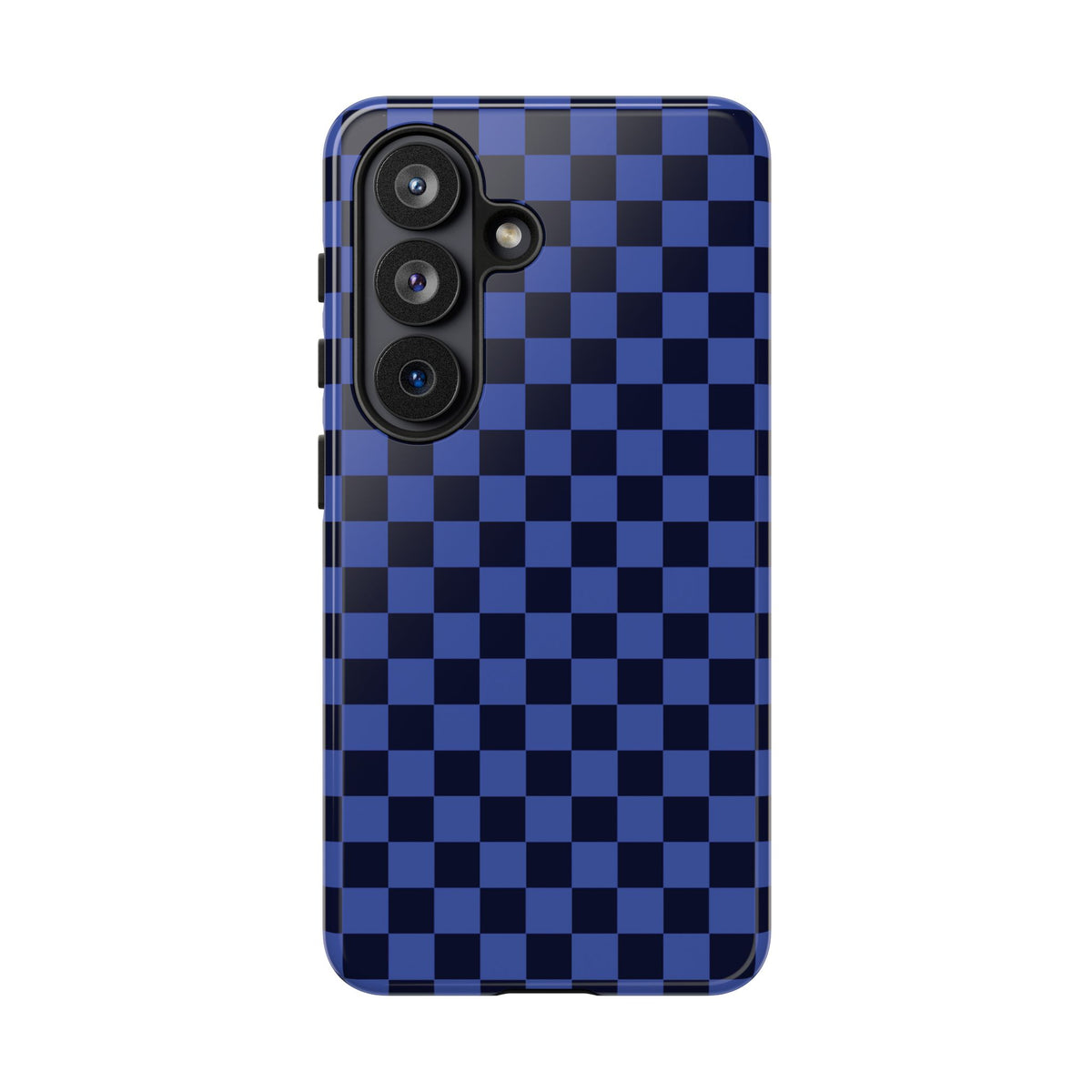 Bold Blue Small Checked Pattern Phone Case - Blue Phone Case - Samsung Galaxy S26 / Glossy