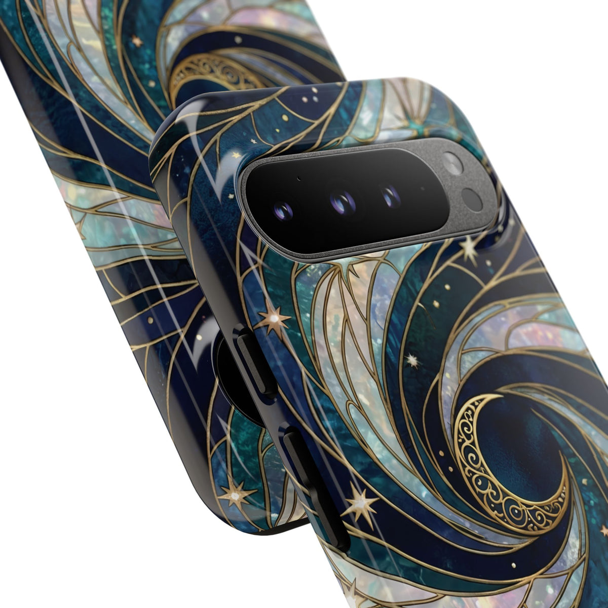 Elegant Navy & Teal Celestial Swirl Phone Case