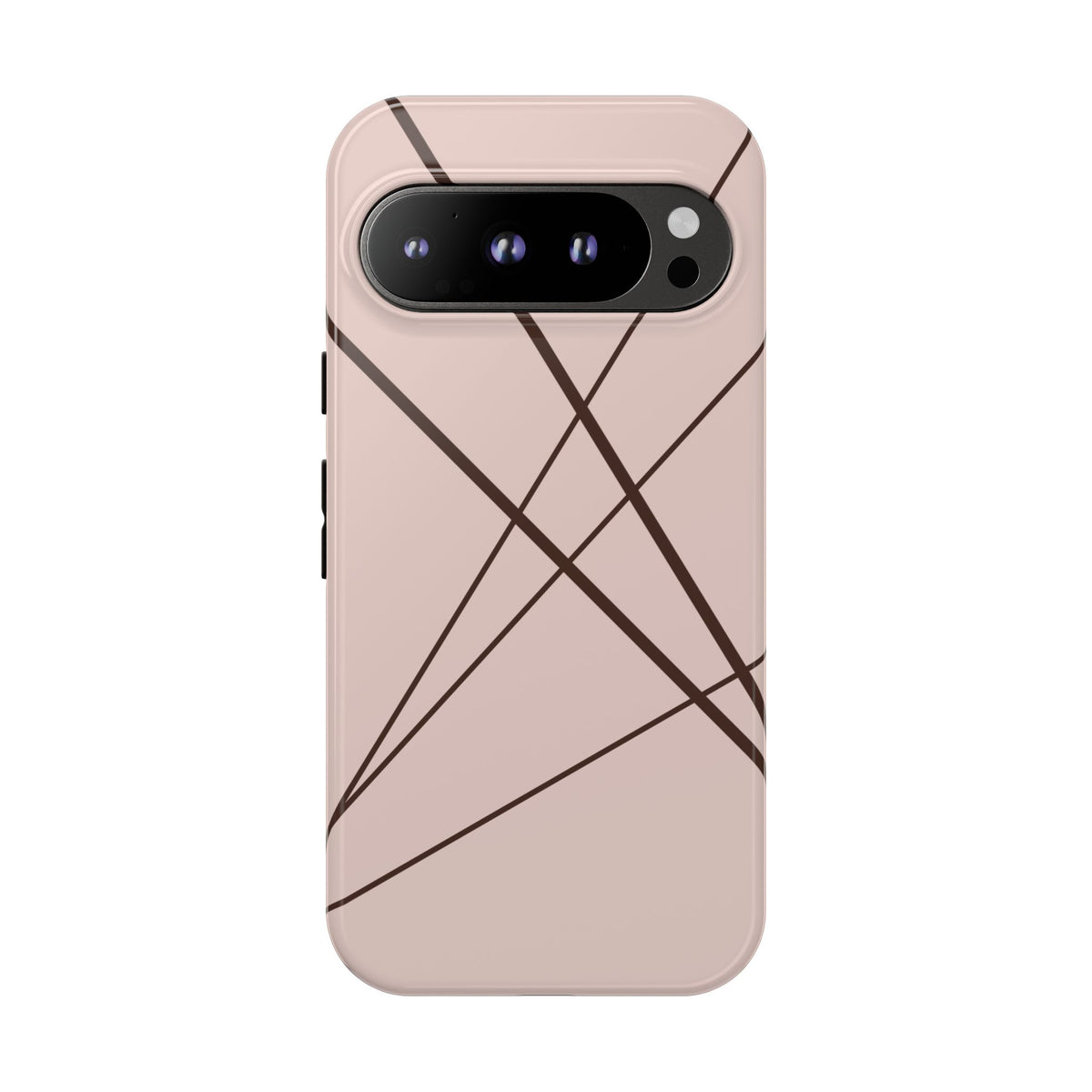Abstract Pink with Brown Lines Phone Case - Pink Phone Case - Google Pixel 9 Pro / Glossy