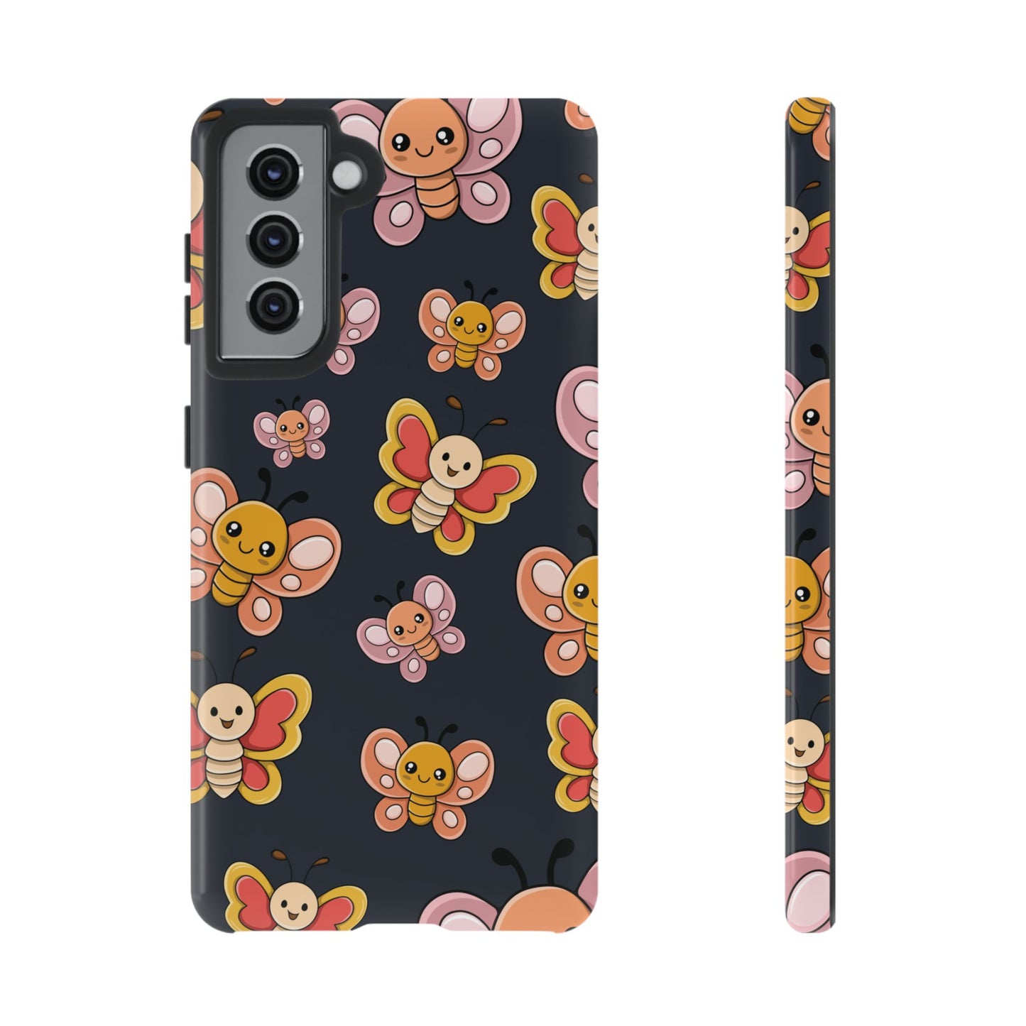 Grey Butterfly Sticker Design Phone Case - Grey Phone Case - Samsung Galaxy S21 / Glossy