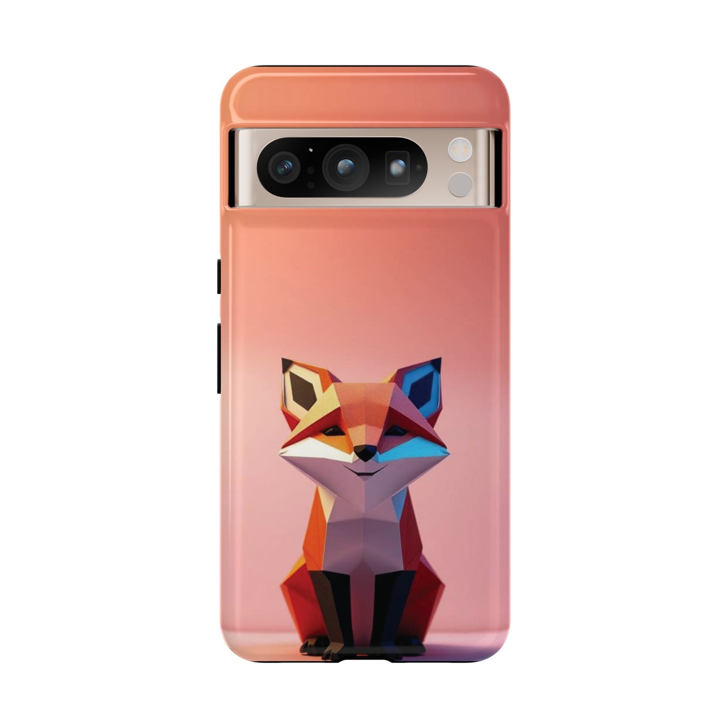 Google Pixel 8 Pro / Glossy Phone Case - Origami Fox Design Phone Case