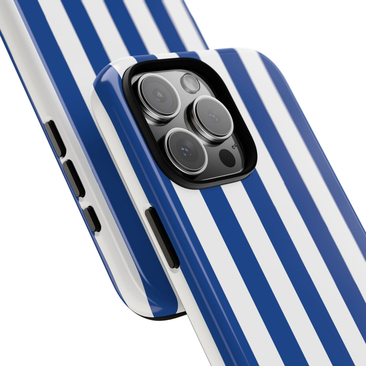 Simple Blue & White Stripe Pattern Phone Case - White Phone Case