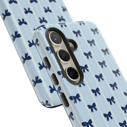 Retro Navy Blue Bow Pattern Phone Case