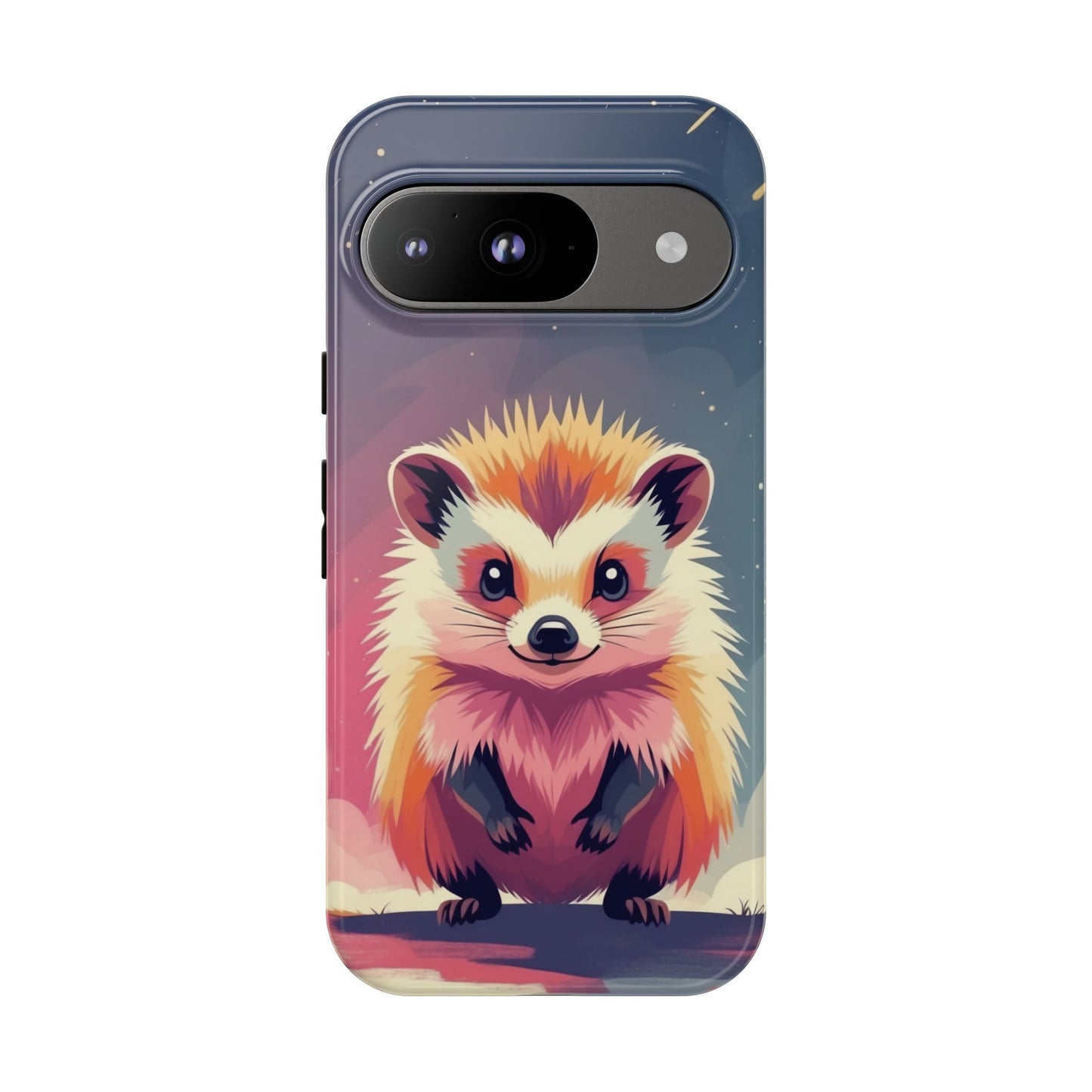 Google Pixel 9 / Glossy Phone Case - Stylised Hedgehog Design Phone Case