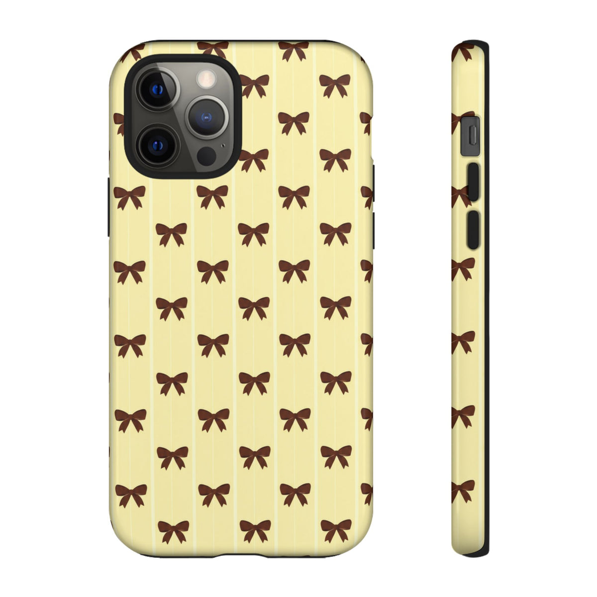 Retro Chocolate Brown Bow Pattern Phone Case