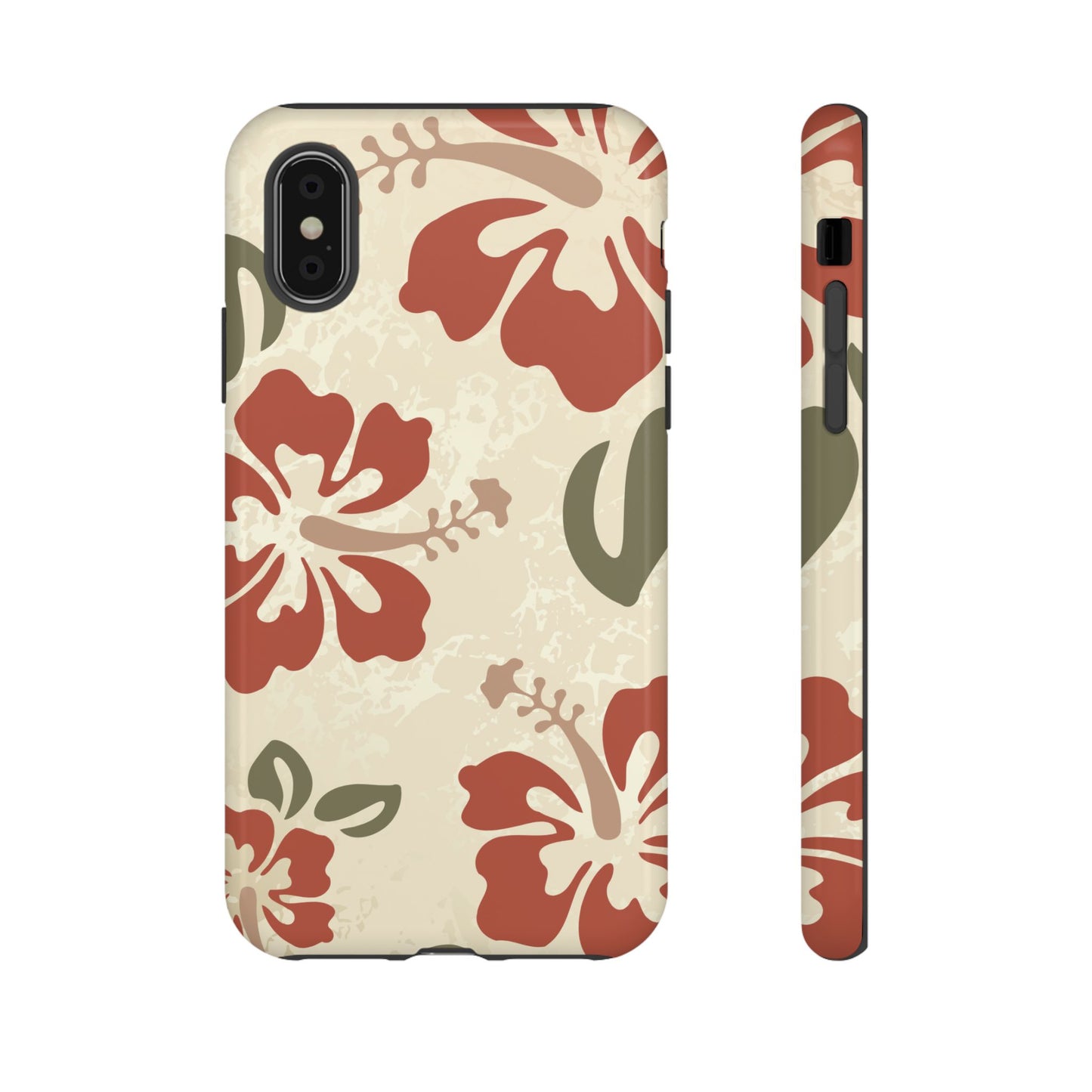 iPhone XS / Glossy Phone Case - ’Boho Chic Hibiscus Pattern #1’ Phone Case