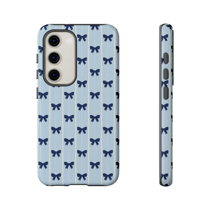 Retro Navy Blue Bow Pattern Phone Case