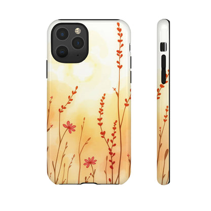 iPhone 11 Pro / Glossy Phone Case - Boho Chic Watercolour Wildflower Dusk Pattern Phone Case
