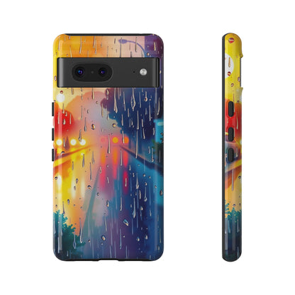 Google Pixel 7 / Glossy Phone Case - Electric Rain Watercolour Design Phone Case