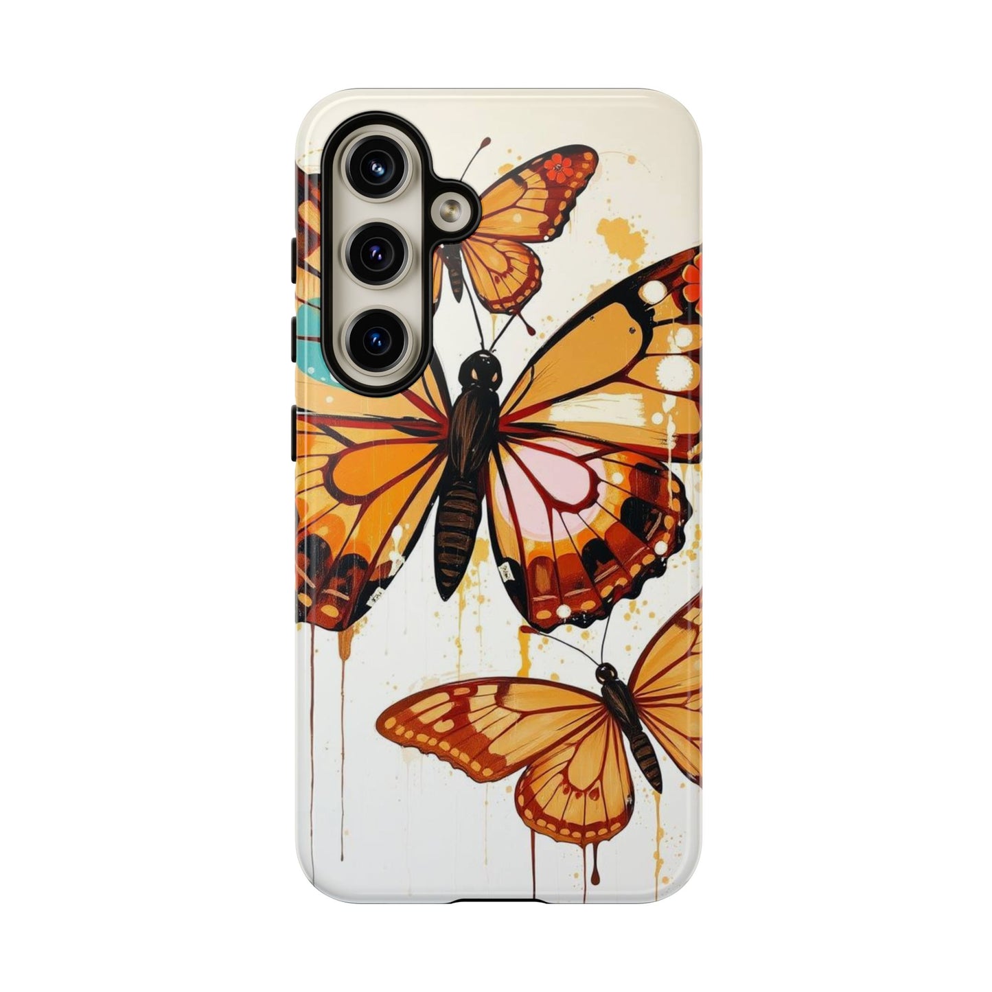 Samsung Galaxy S24 / Glossy Phone Case - Abstract Butterflies Design Phone Case