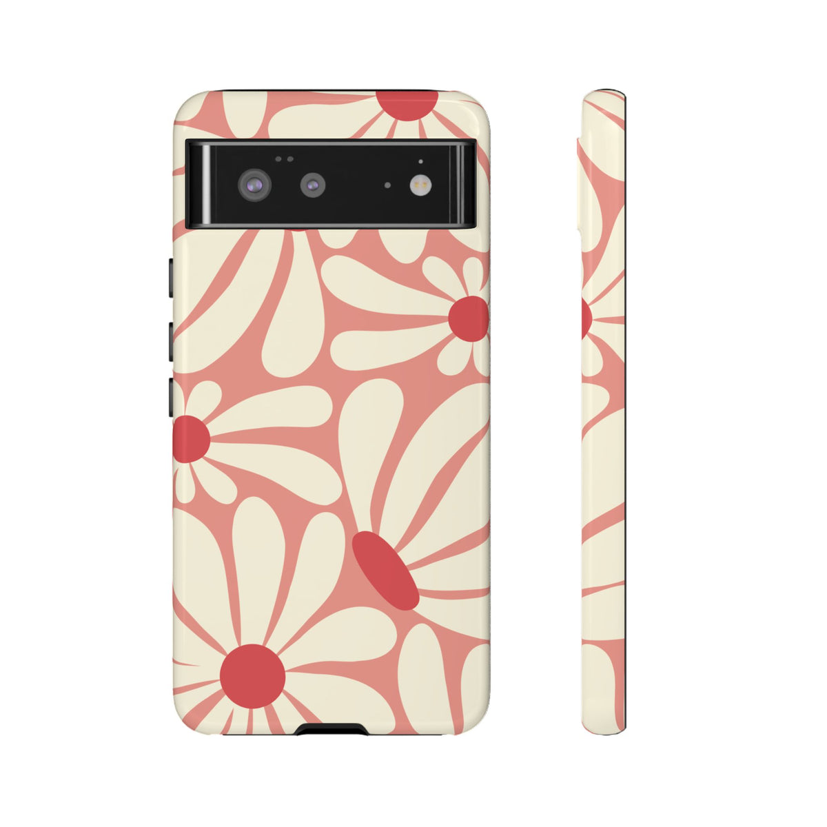 Cute Retro Pink Daisy Pattern Phone Case - Pink Phone Case - Google Pixel 6 / Glossy