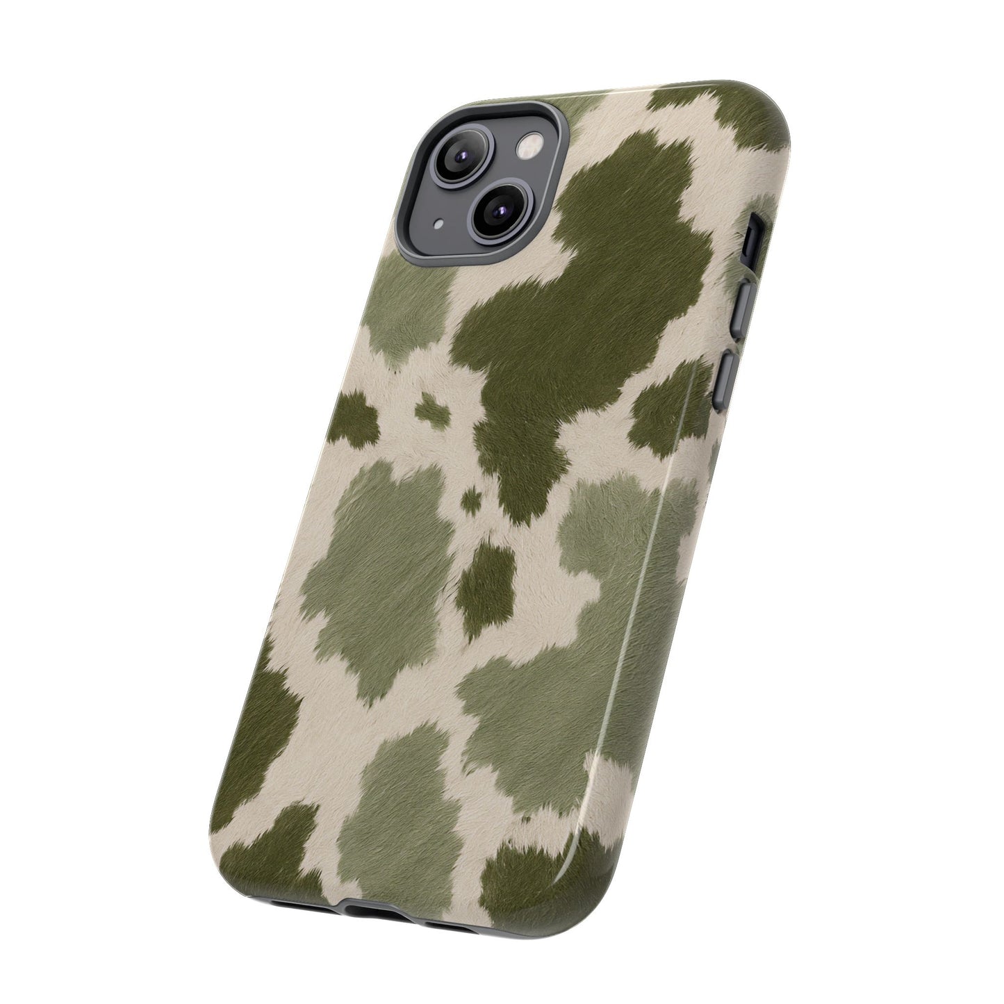Stylish Olive Green Cow Print Phone Case