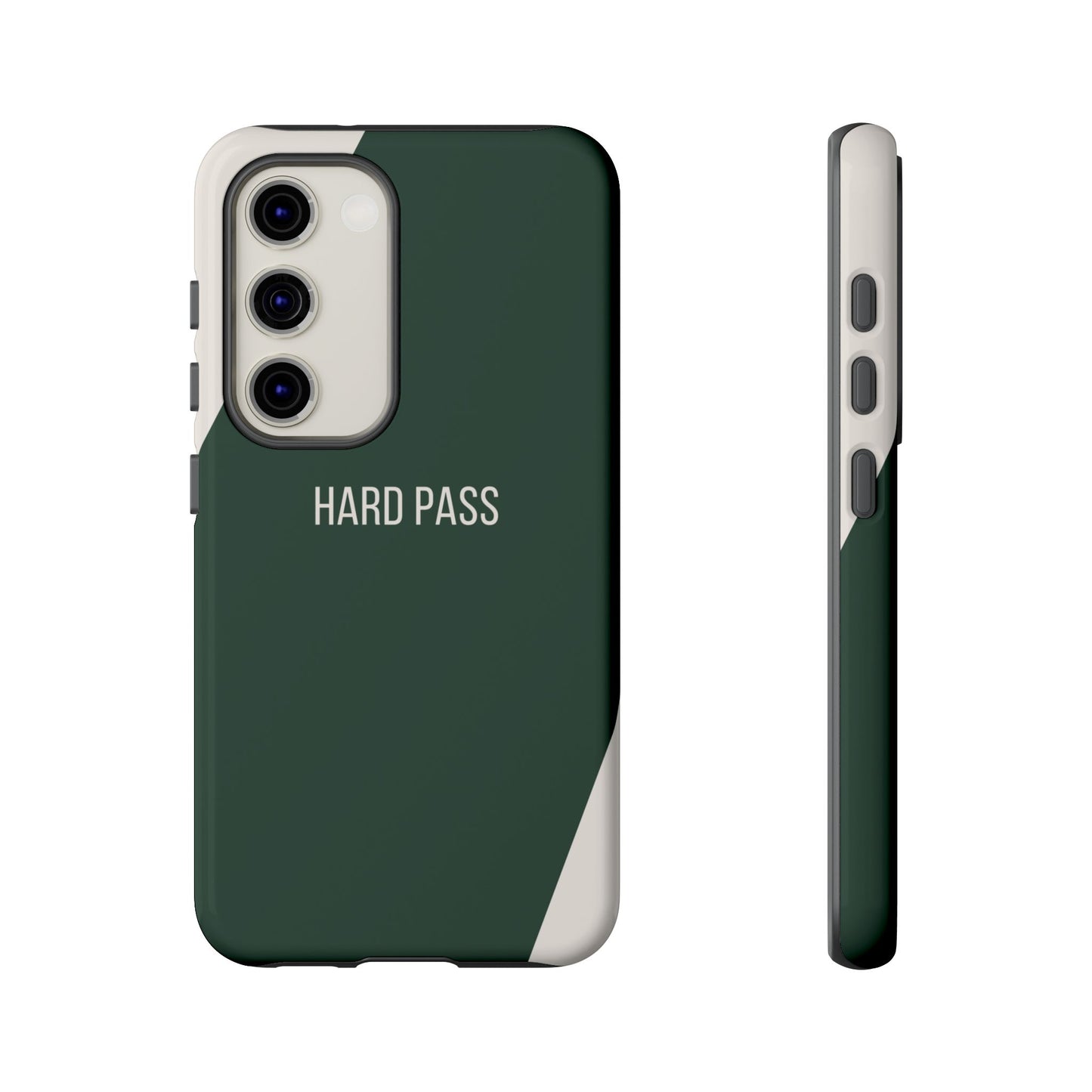 Samsung Galaxy S23 / Glossy Phone Case - Sassy Statement Case ’Hard Pass’ in Green & White