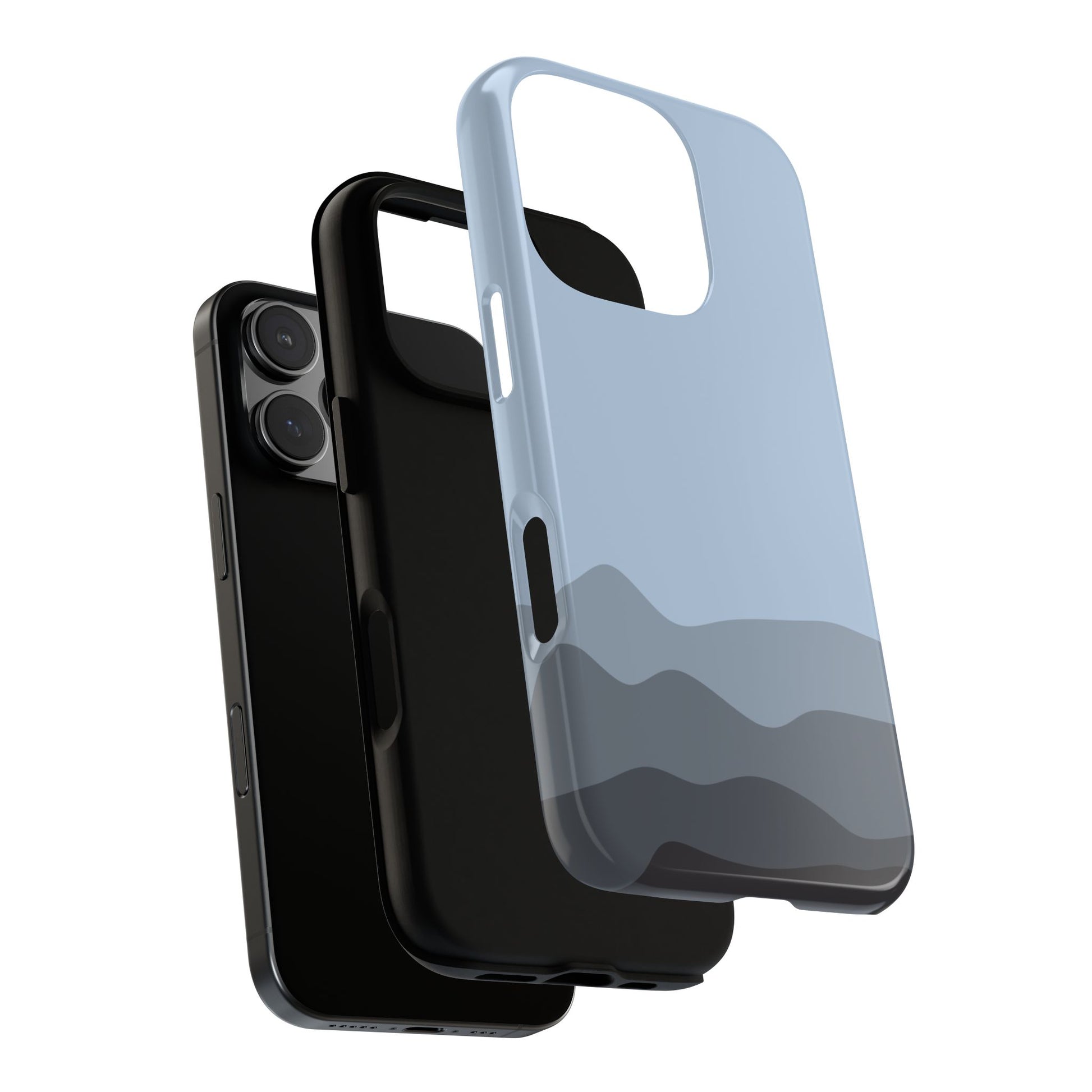 Blue Abstract Waves Protective Phone Case - Blue Phone Case