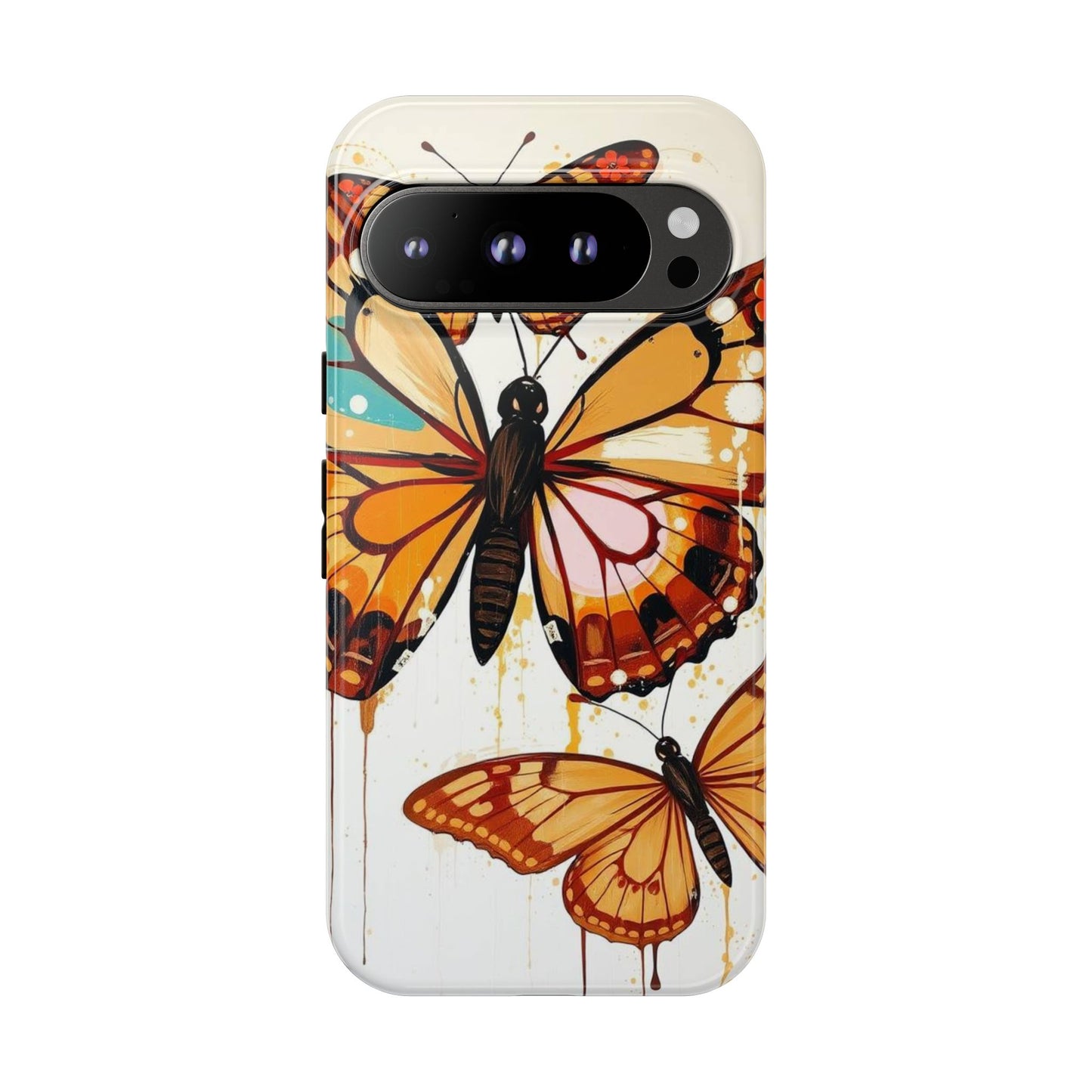 Google Pixel 9 Pro / Glossy Phone Case - Abstract Butterflies Design Phone Case